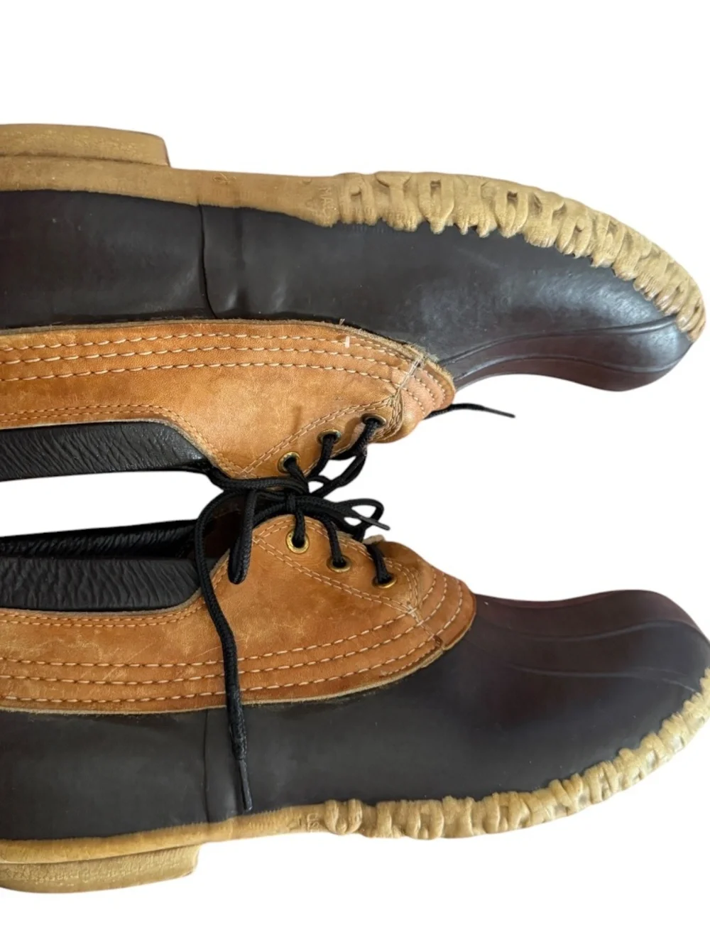 L.L. Bean Maine Hunting Shoe Duck Shoes 10M | Made in USA | Brown Leather Rubber